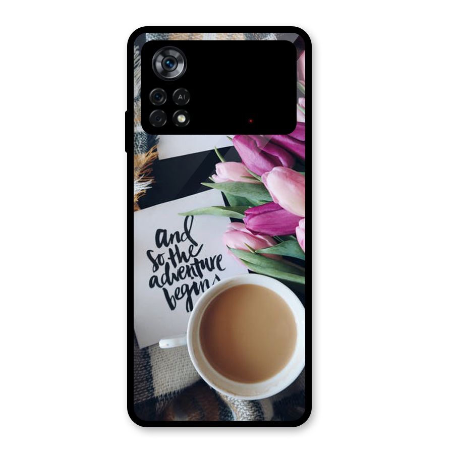 Floral Adventure Glass Back Case for Poco X4 Pro 5G