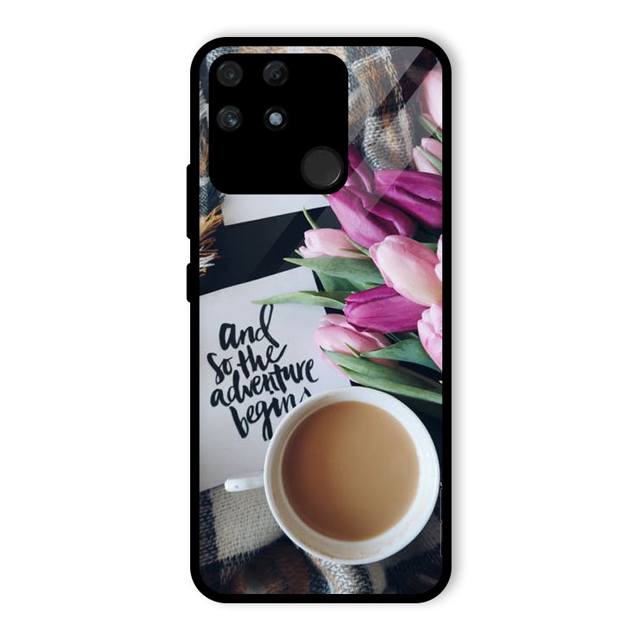 Floral Adventure Glass Back Case for Realme Narzo 50A