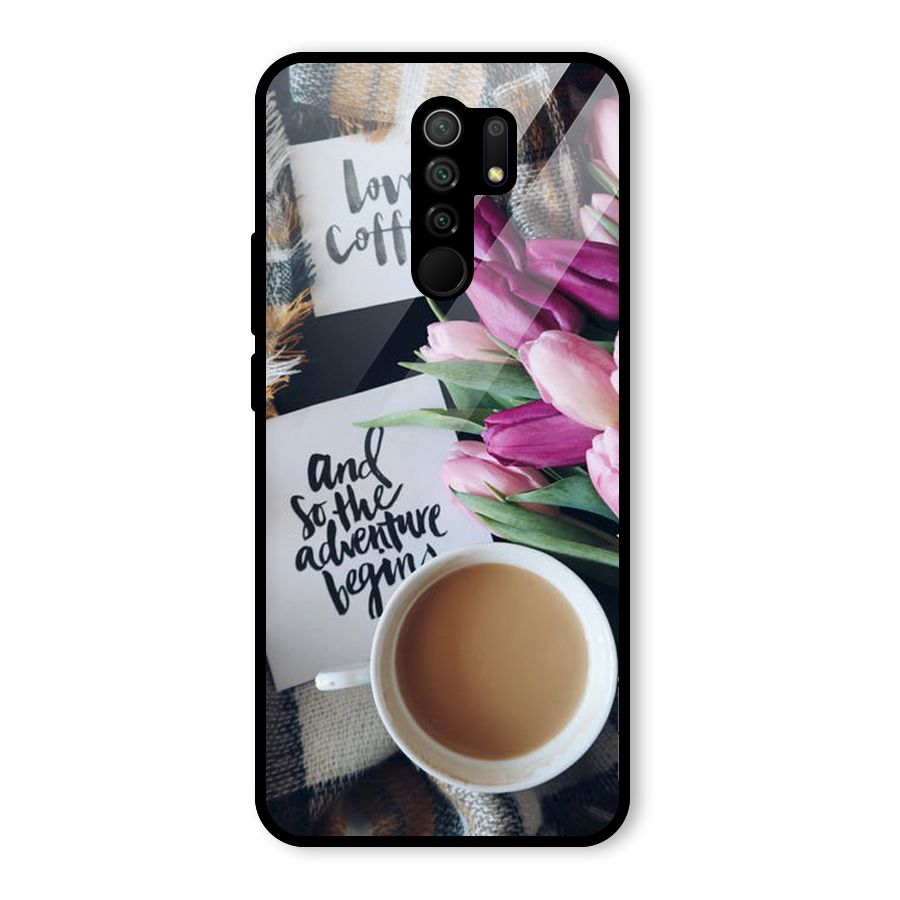Floral Adventure Glass Back Case for Redmi 9 Prime