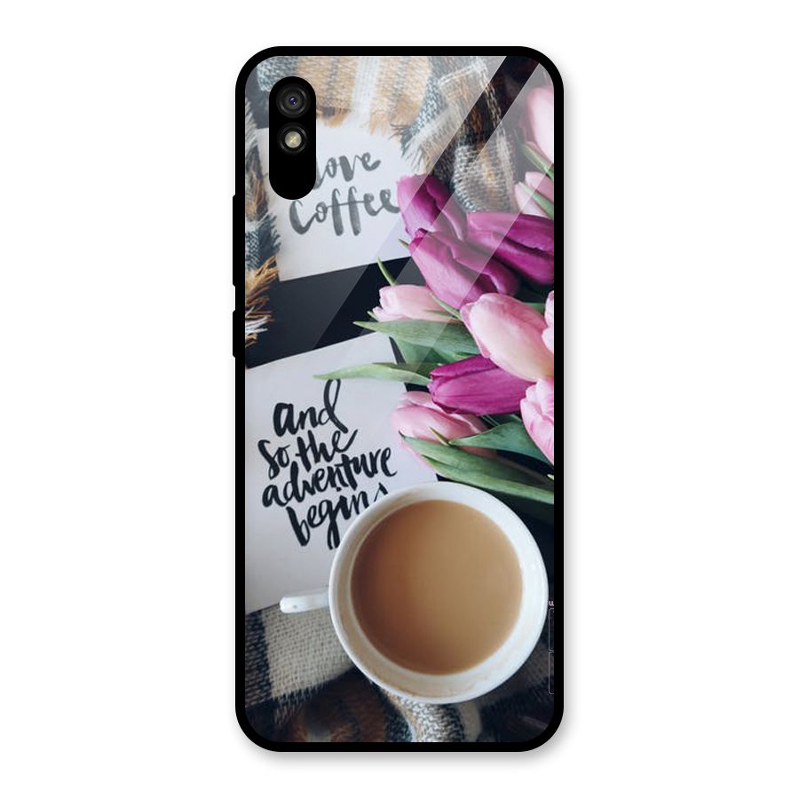 Floral Adventure Glass Back Case for Redmi 9i
