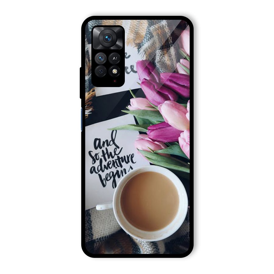 Floral Adventure Glass Back Case for Redmi Note 11 Pro