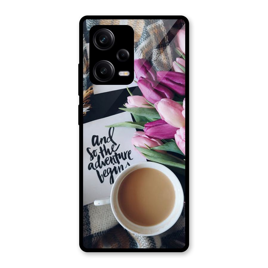 Floral Adventure Glass Back Case for Redmi Note 12 Pro