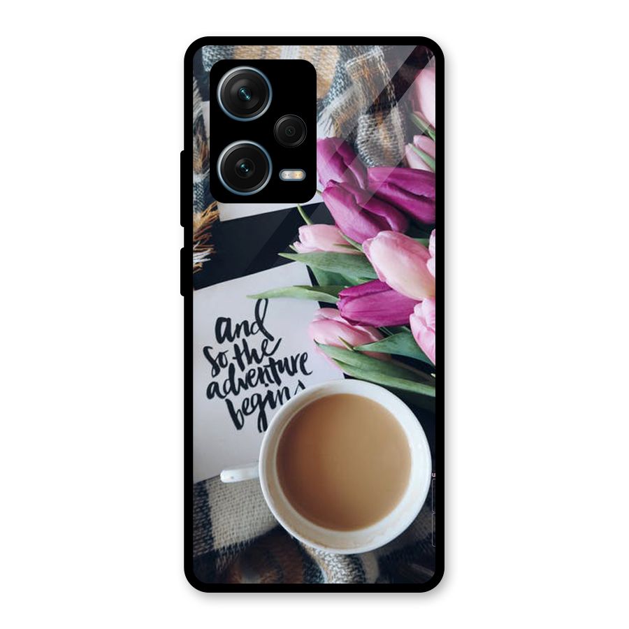 Floral Adventure Glass Back Case for Redmi Note 12 Pro Plus 5G