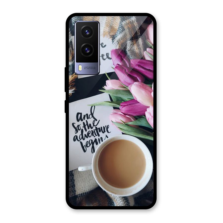Floral Adventure Glass Back Case for Vivo V21e 5G