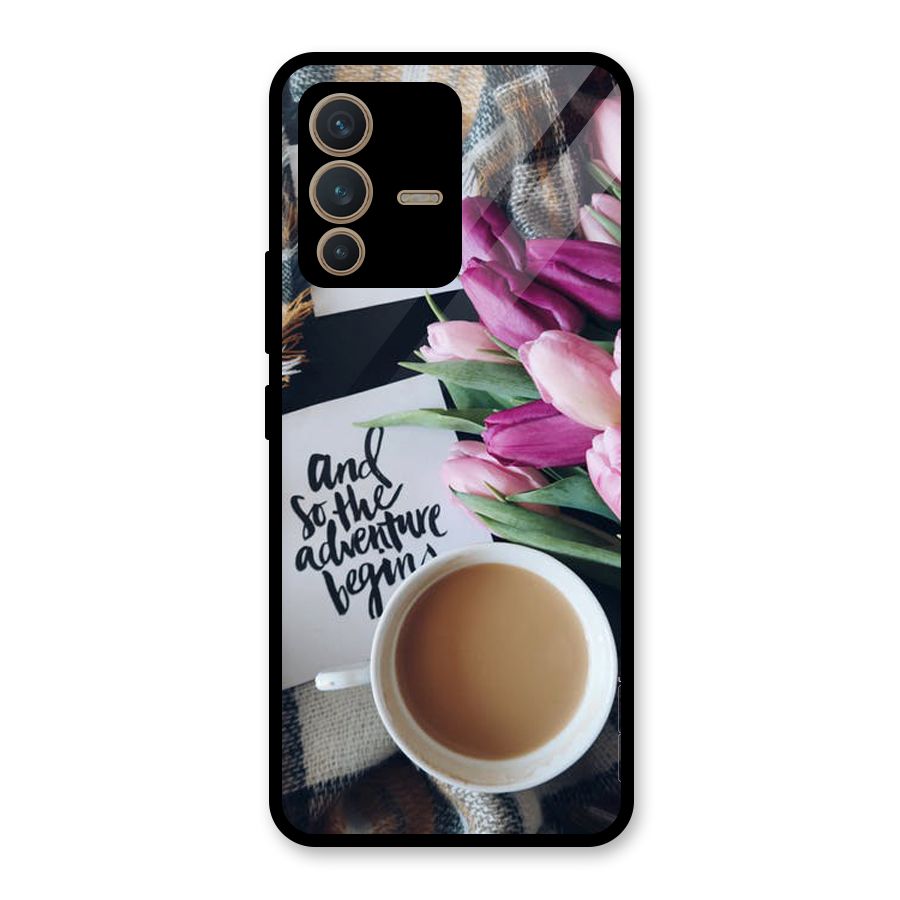 Floral Adventure Glass Back Case for Vivo V23 5G