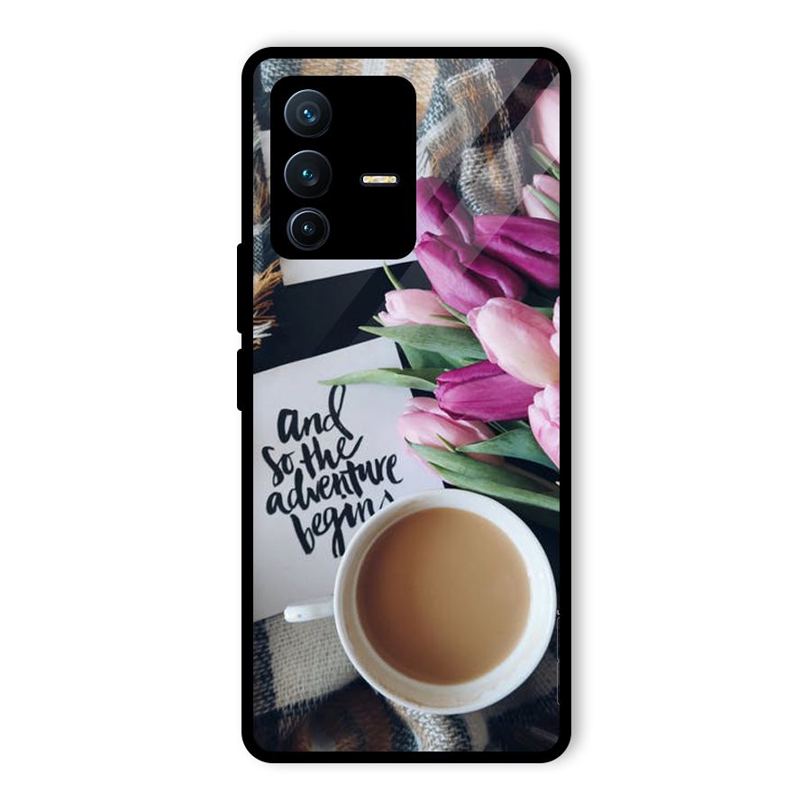 Floral Adventure Glass Back Case for Vivo V23 Pro