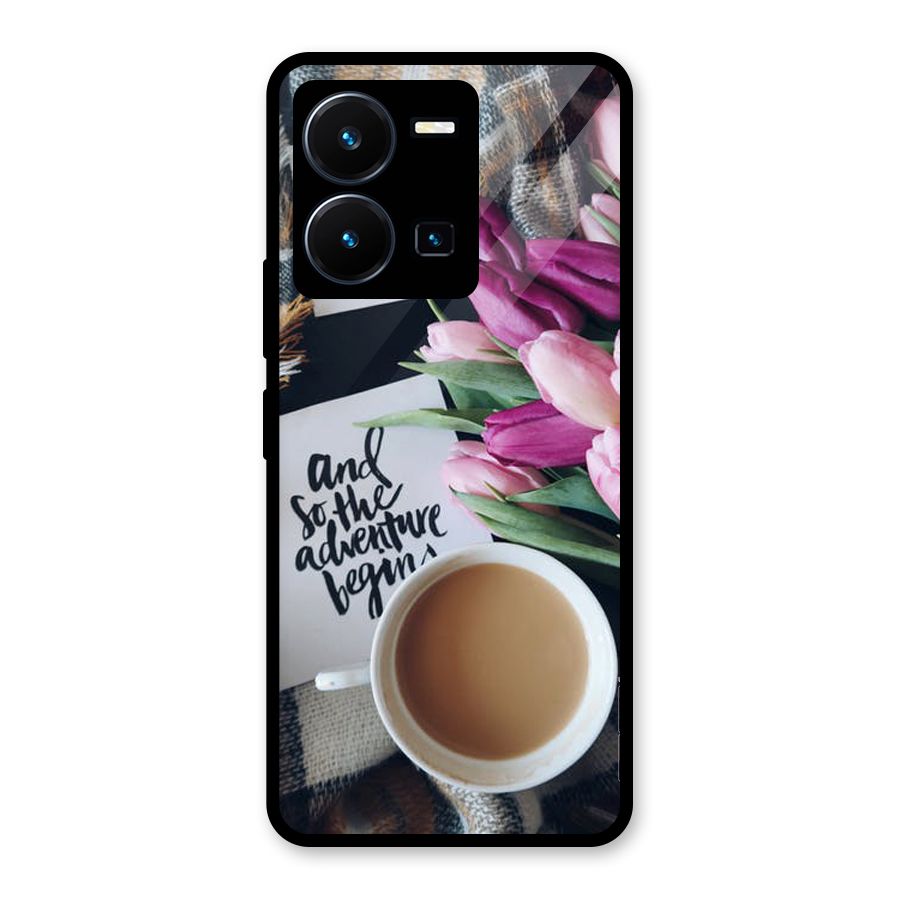 Floral Adventure Glass Back Case for Vivo Y35