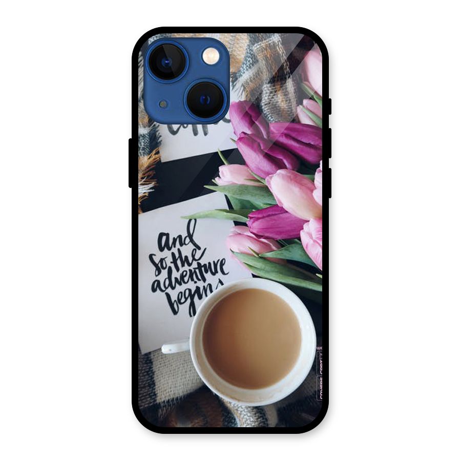 Floral Adventure Glass Back Case for iPhone 13 Mini