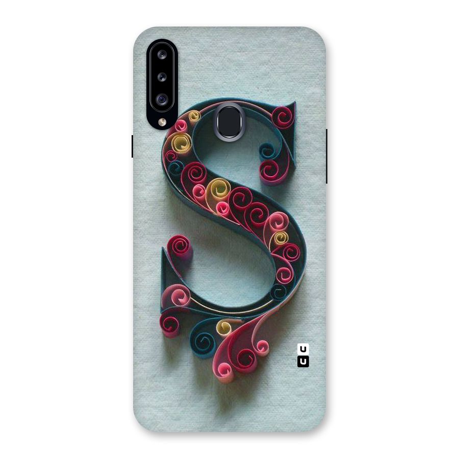 Floral Alphabet Back Case for Samsung Galaxy A20s
