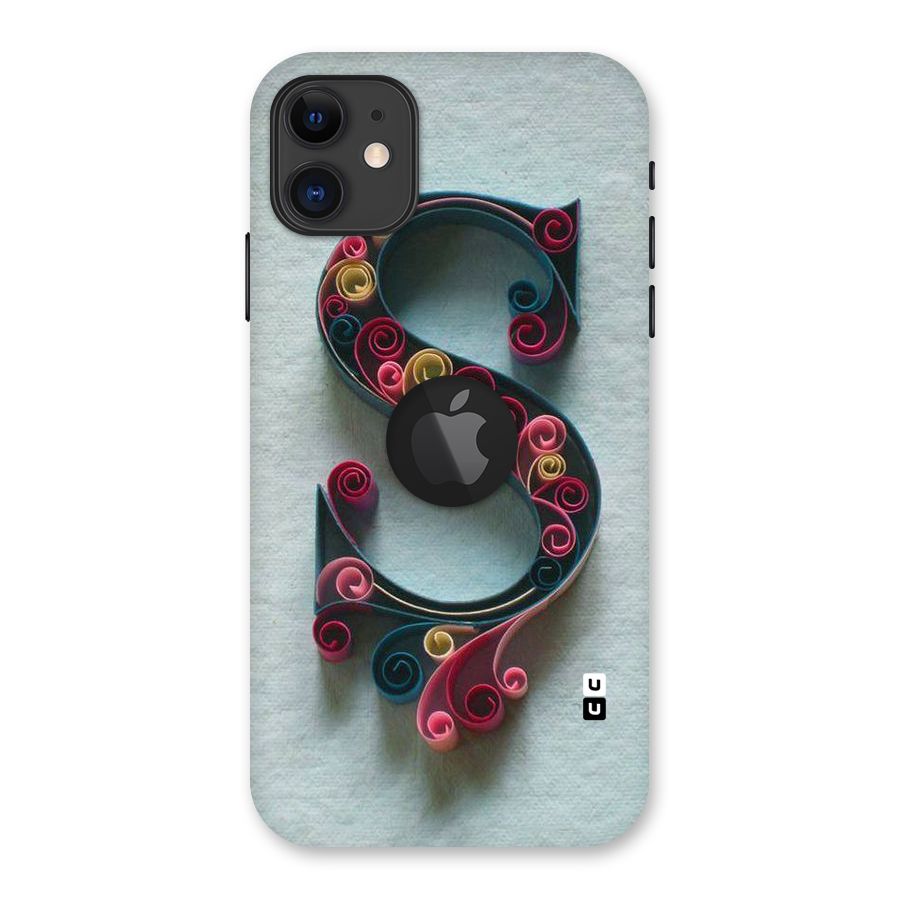 Floral Alphabet Back Case for iPhone 11 Logo Cut
