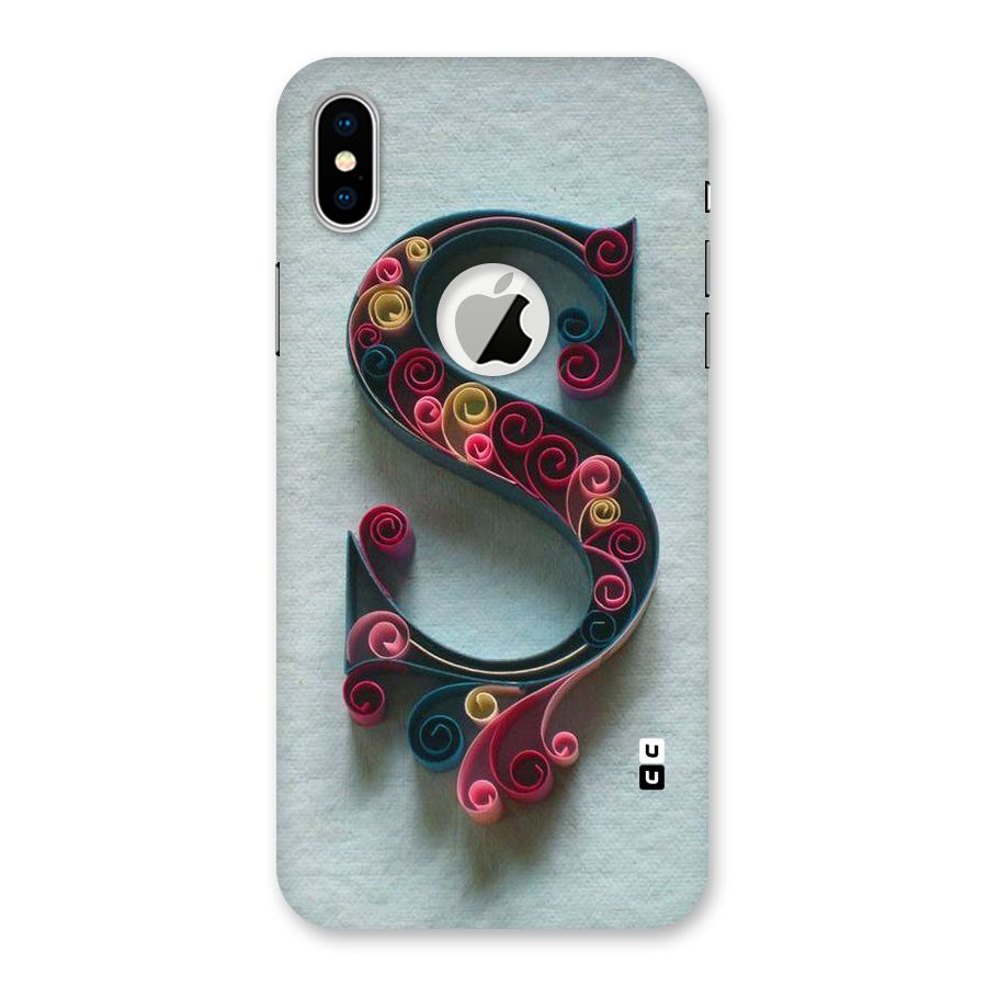 Floral Alphabet Back Case for iPhone X Logo Cut