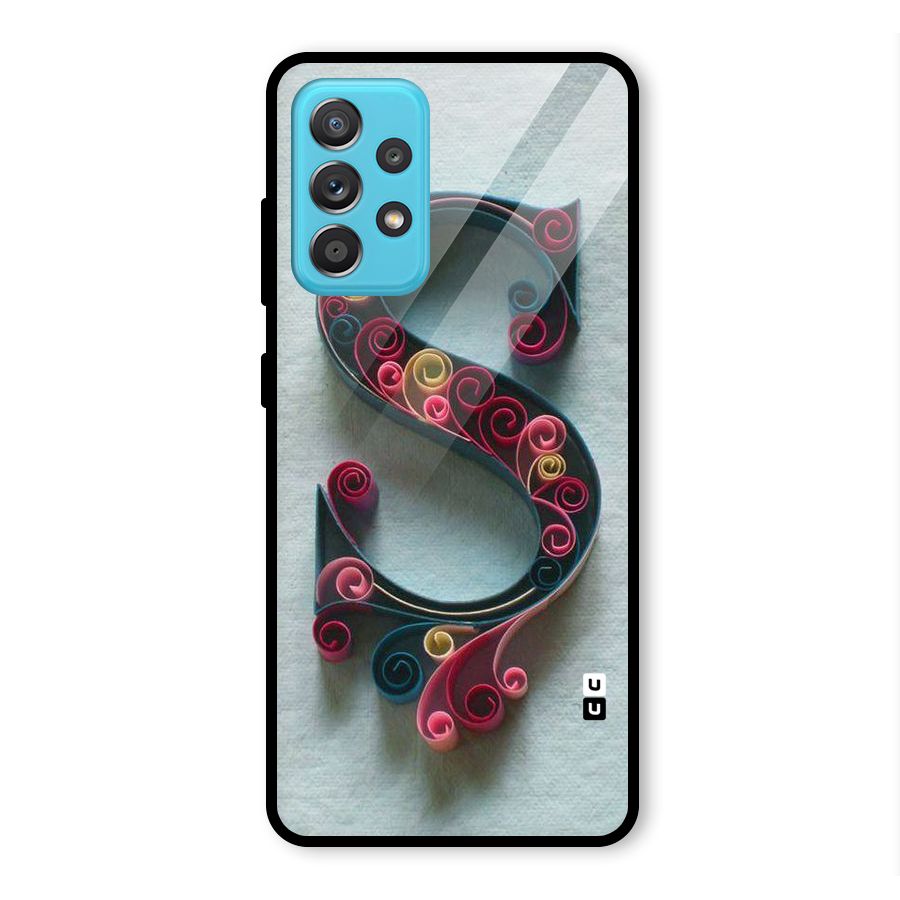Floral Alphabet Glass Back Case for Galaxy A52
