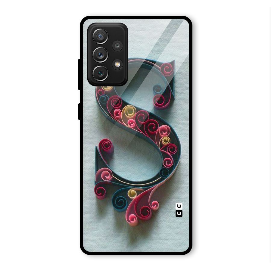 Floral Alphabet Glass Back Case for Galaxy A72