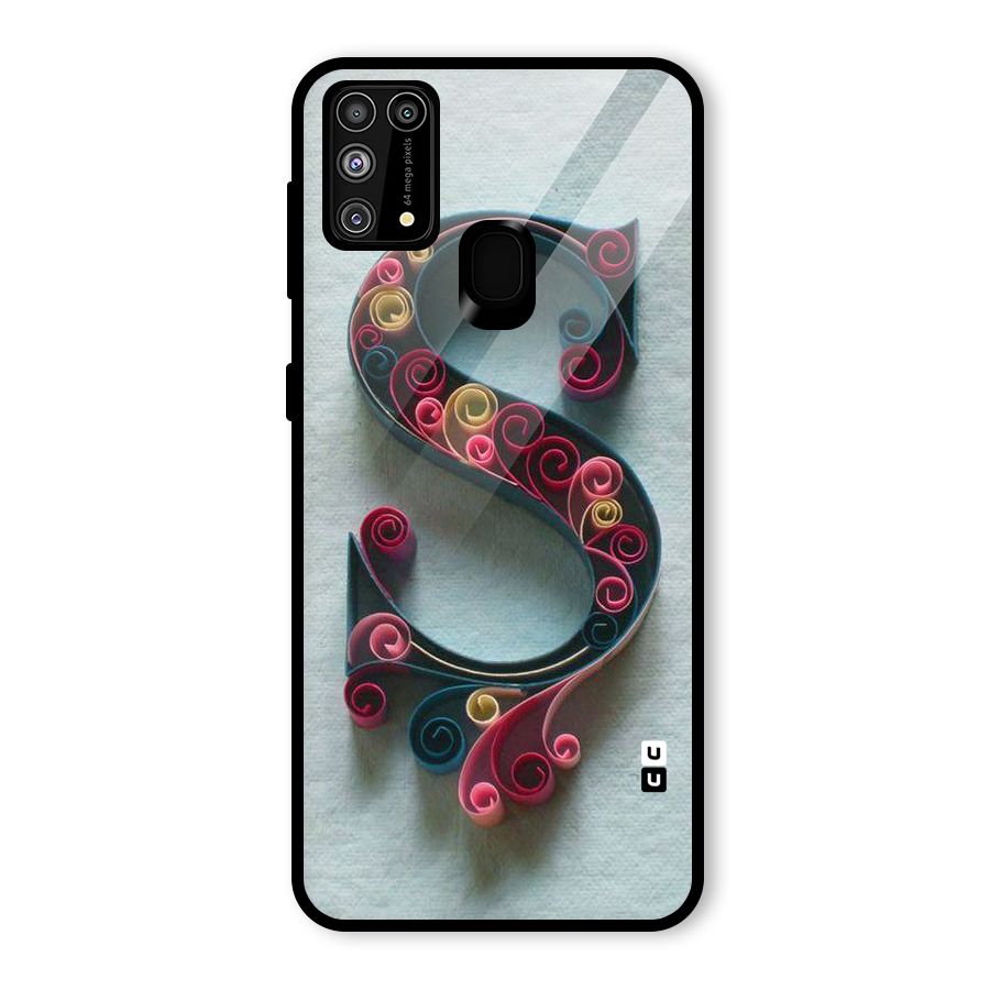 Floral Alphabet Glass Back Case for Galaxy F41