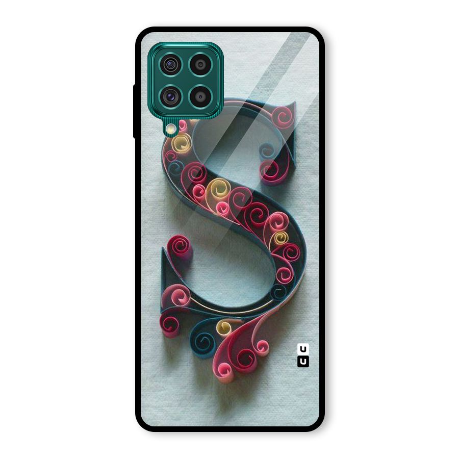Floral Alphabet Glass Back Case for Galaxy F62