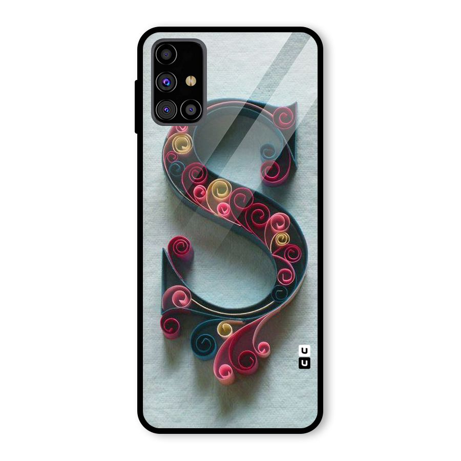 Floral Alphabet Glass Back Case for Galaxy M31s
