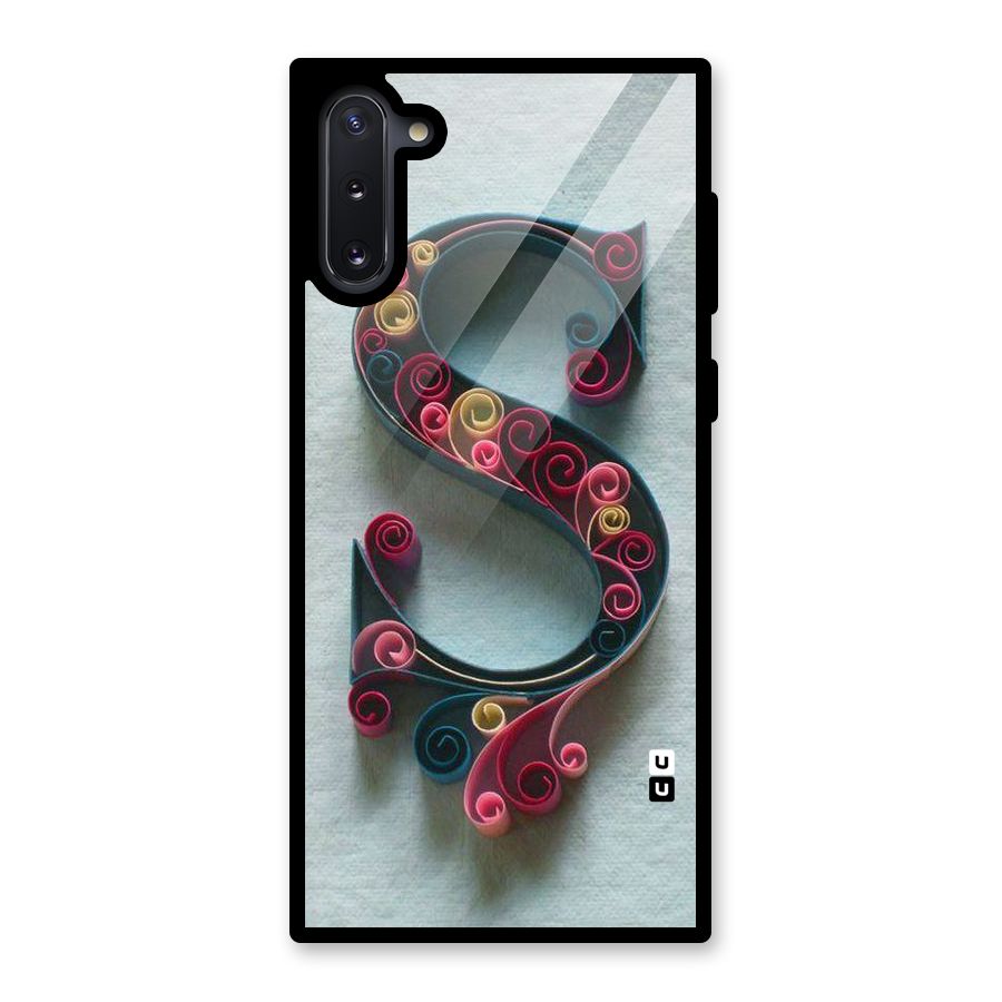 Floral Alphabet Glass Back Case for Galaxy Note 10