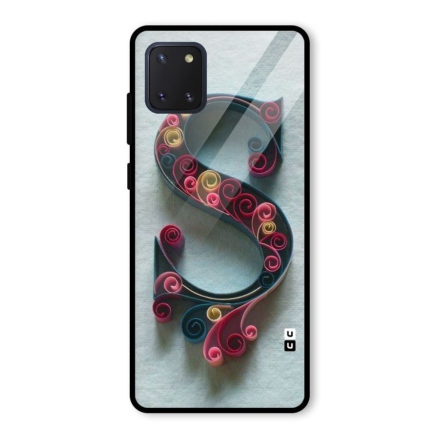Floral Alphabet Glass Back Case for Galaxy Note 10 Lite