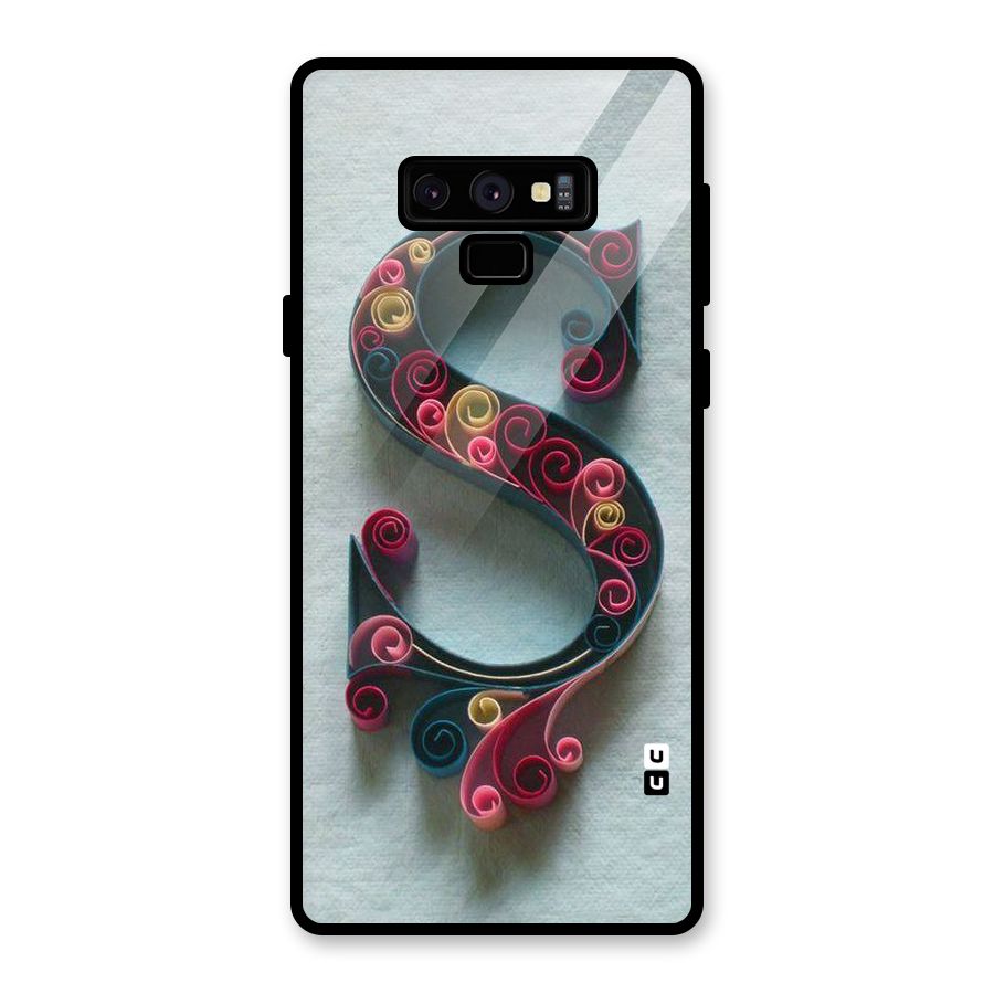 Floral Alphabet Glass Back Case for Galaxy Note 9