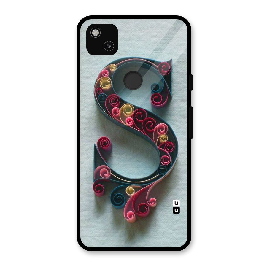 Floral Alphabet Glass Back Case for Google Pixel 4a