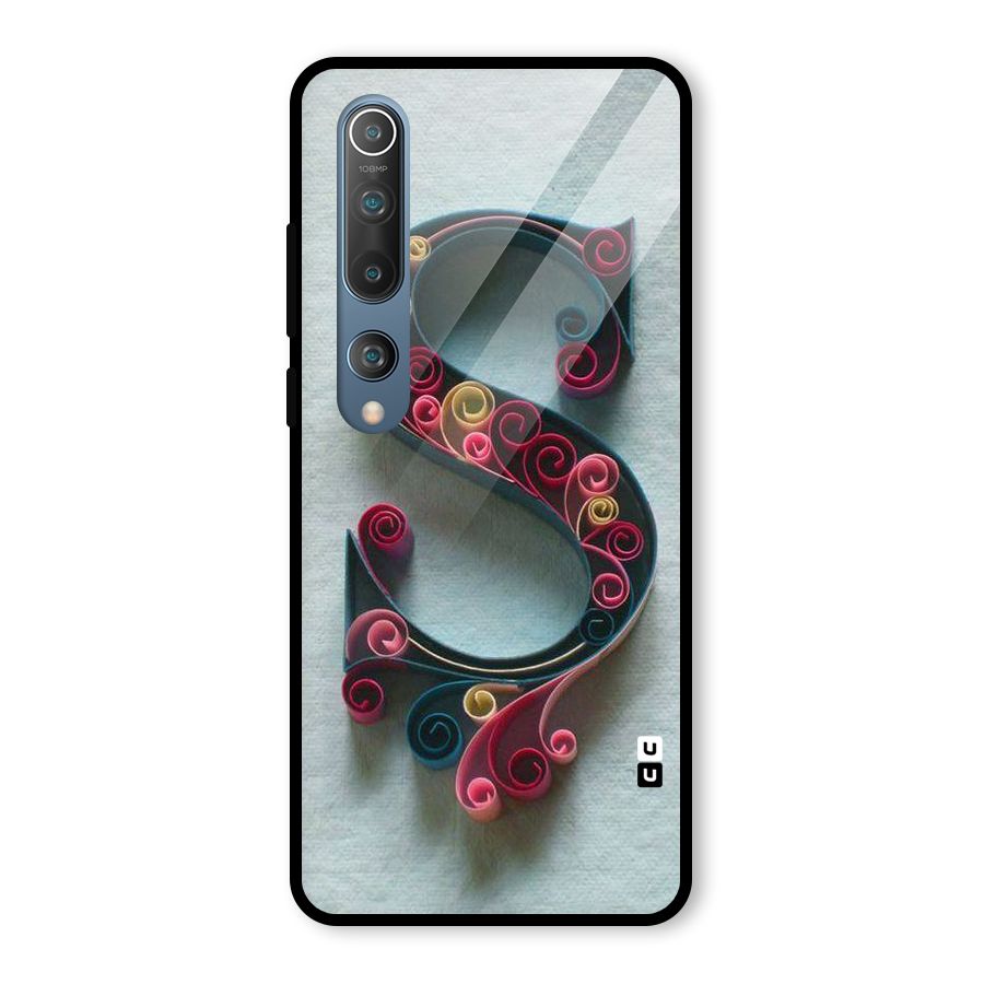 Floral Alphabet Glass Back Case for Mi 10