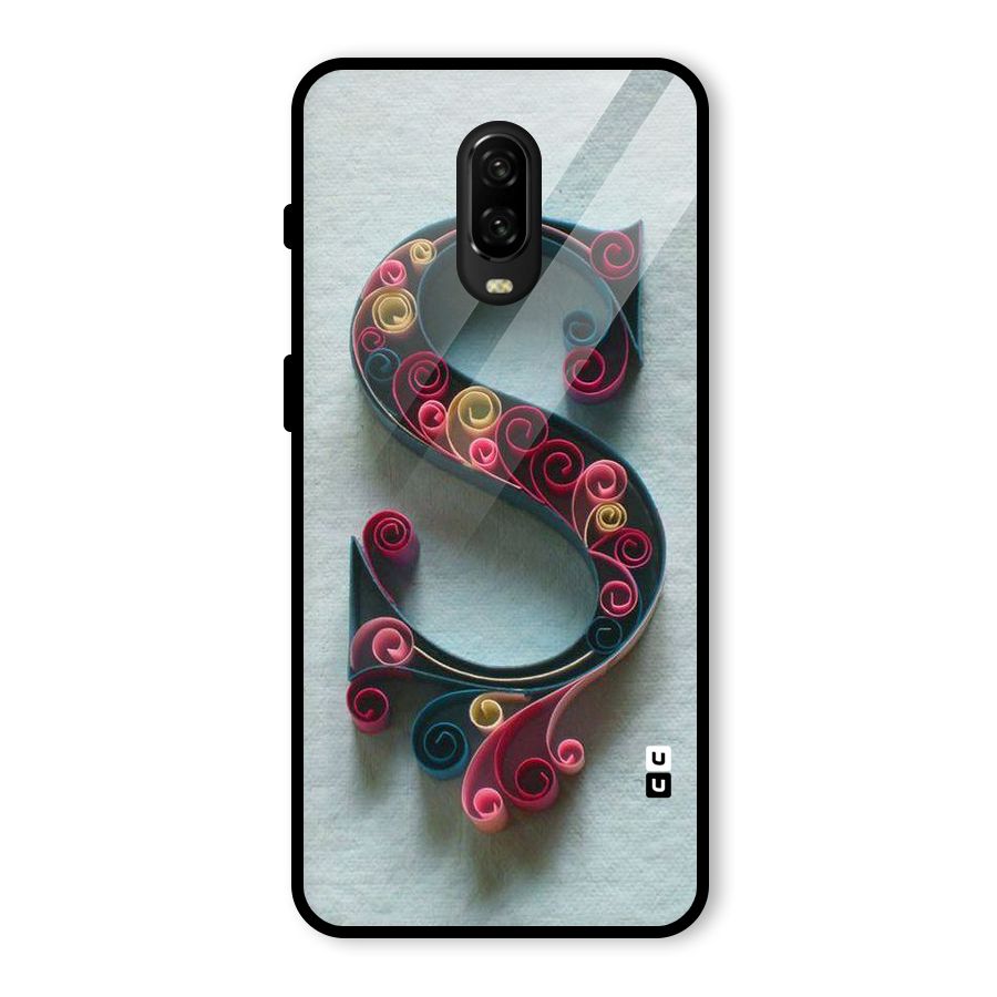 Floral Alphabet Glass Back Case for OnePlus 6T