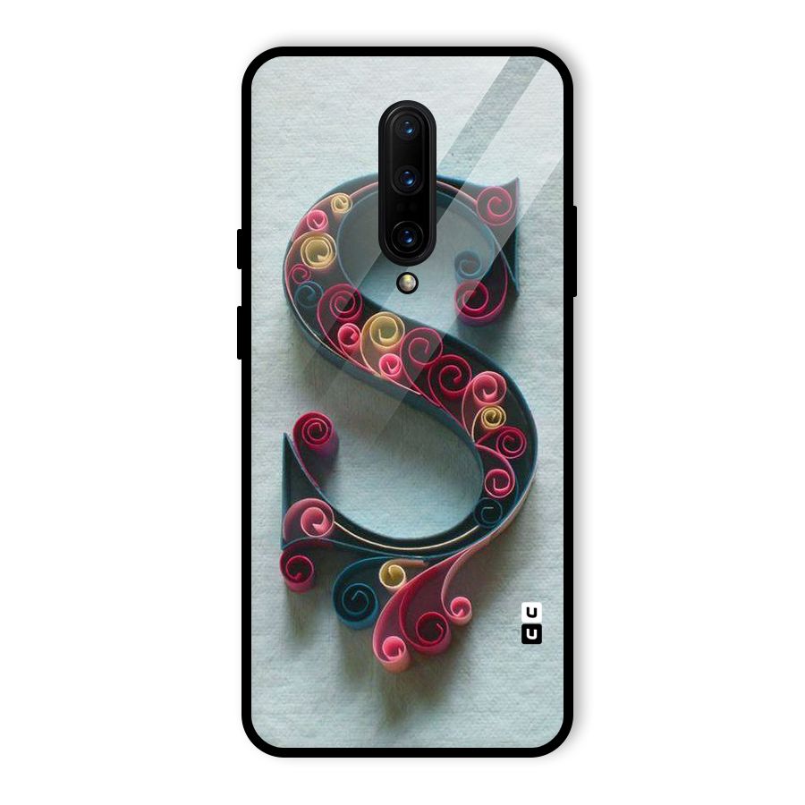Floral Alphabet Glass Back Case for OnePlus 7 Pro