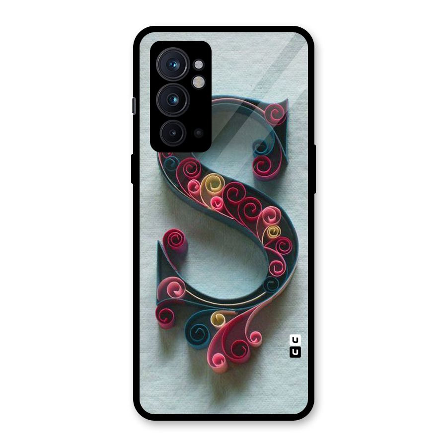 Floral Alphabet Glass Back Case for OnePlus 9RT 5G