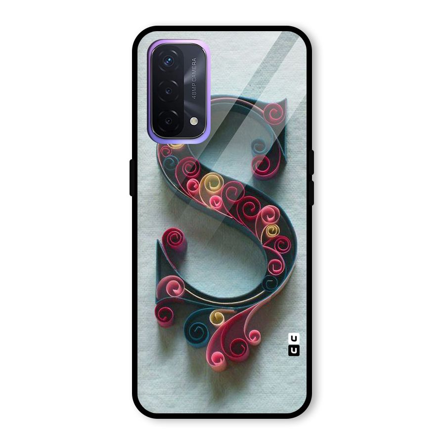 Floral Alphabet Glass Back Case for Oppo A74 5G