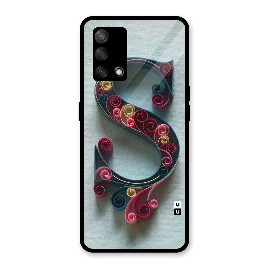 Floral Alphabet Glass Back Case for Oppo F19