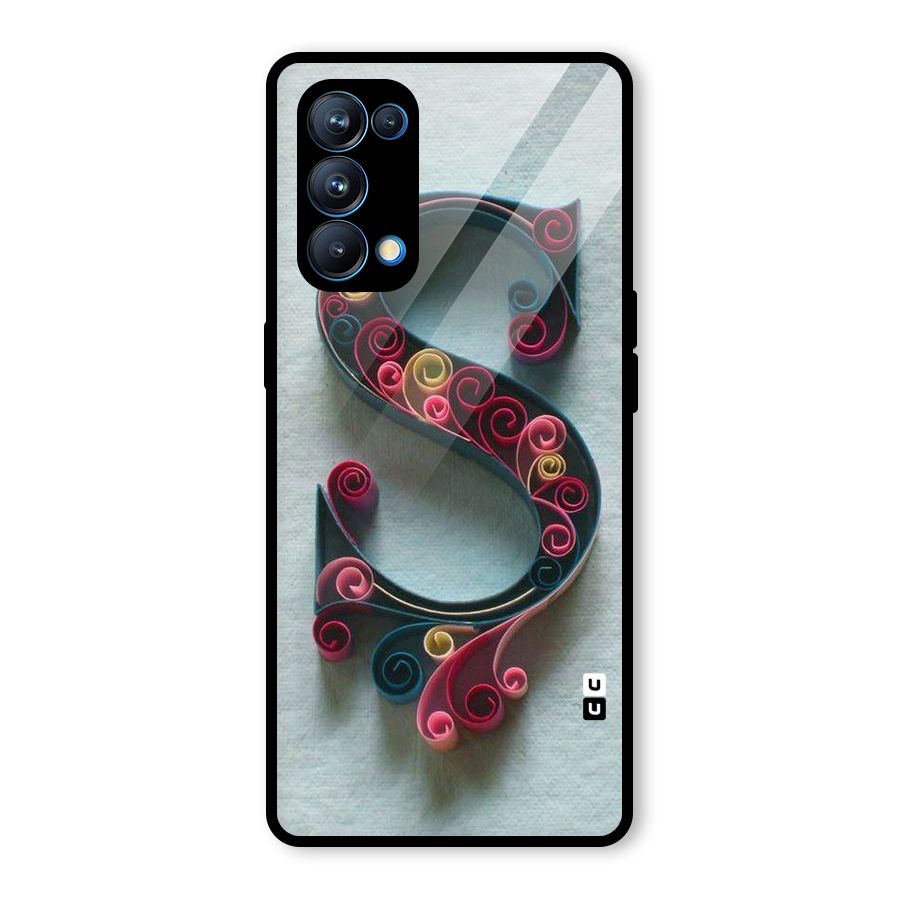 Floral Alphabet Glass Back Case for Oppo Reno5 Pro 5G