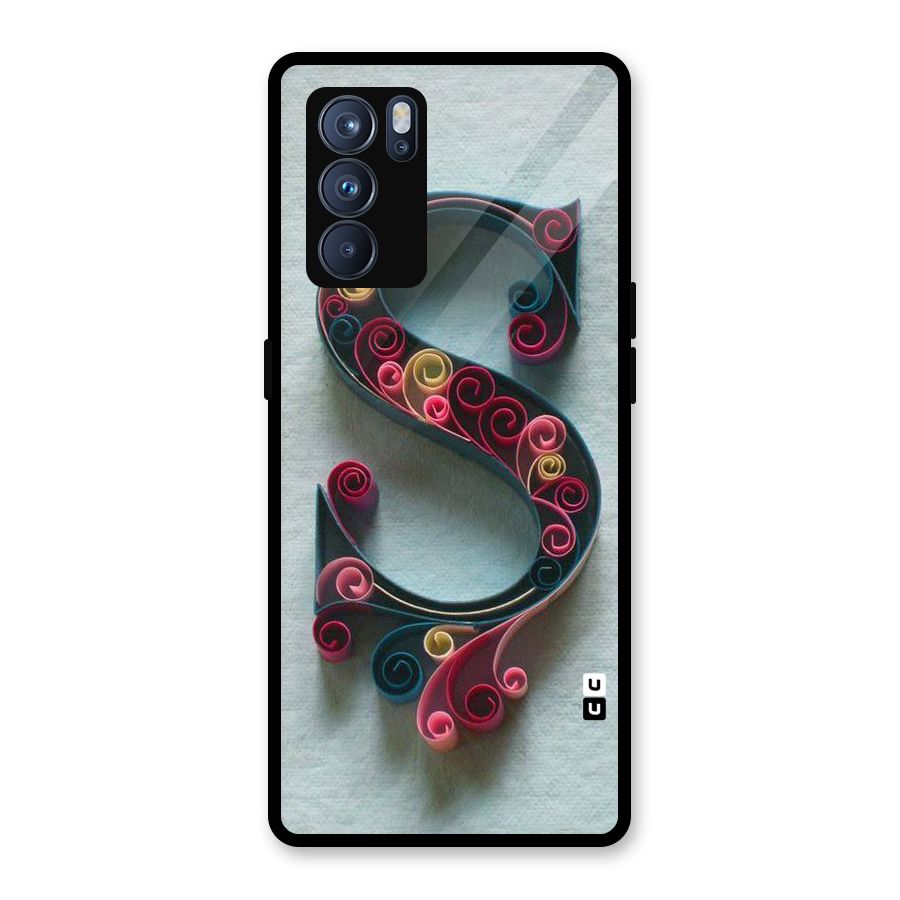Floral Alphabet Glass Back Case for Oppo Reno6 Pro 5G