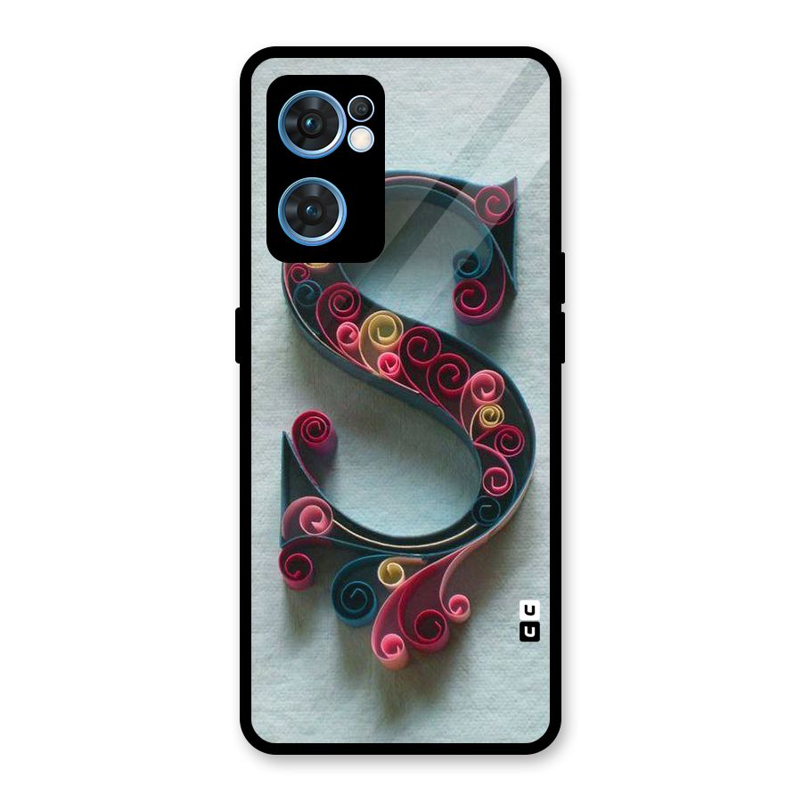 Floral Alphabet Glass Back Case for Oppo Reno7 5G