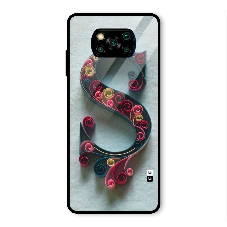 Floral Alphabet Glass Back Case for Poco X3 Pro