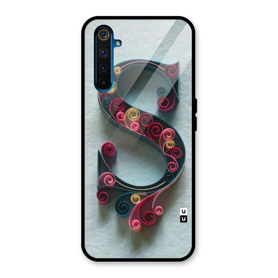Floral Alphabet Glass Back Case for Realme 6 Pro