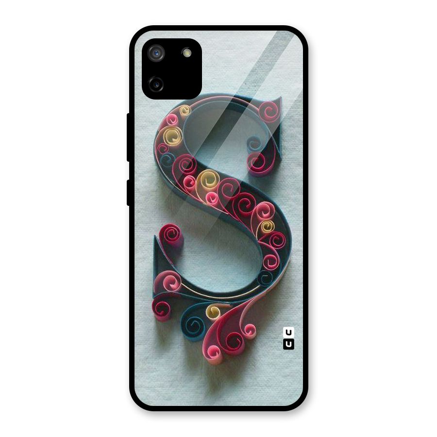 Floral Alphabet Glass Back Case for Realme C11