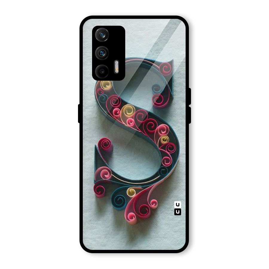Floral Alphabet Glass Back Case for Realme GT 5G