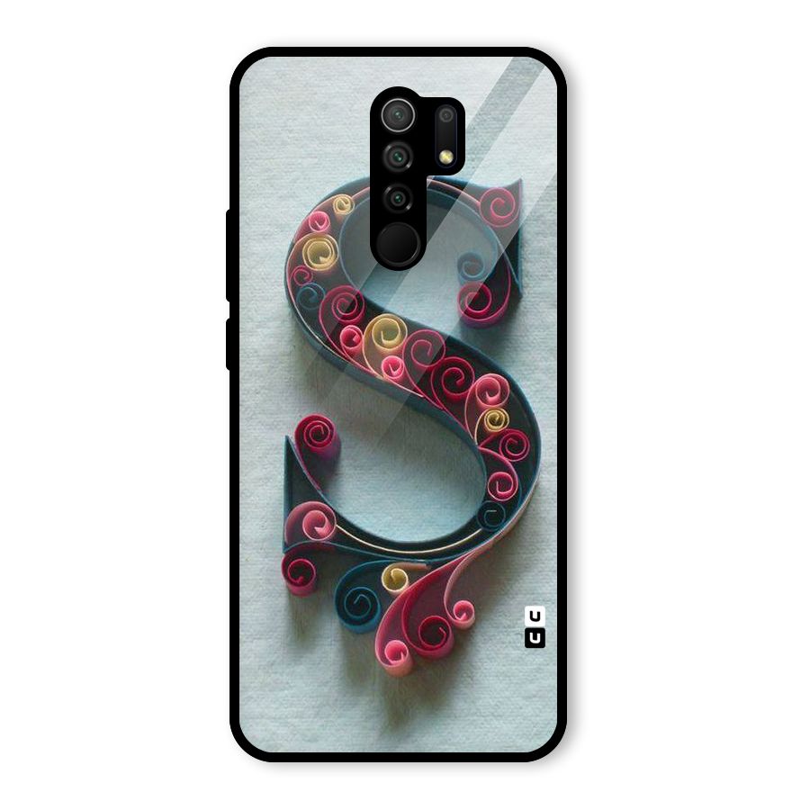 Floral Alphabet Glass Back Case for Redmi 9 Prime