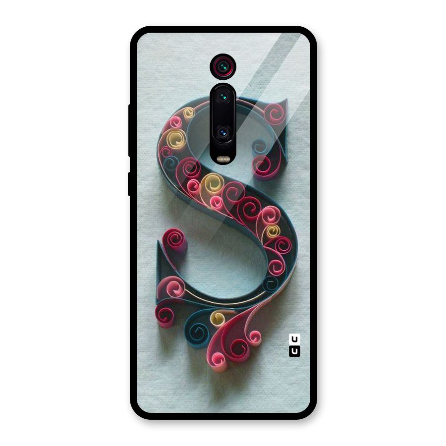 Floral Alphabet Glass Back Case for Redmi K20 Pro