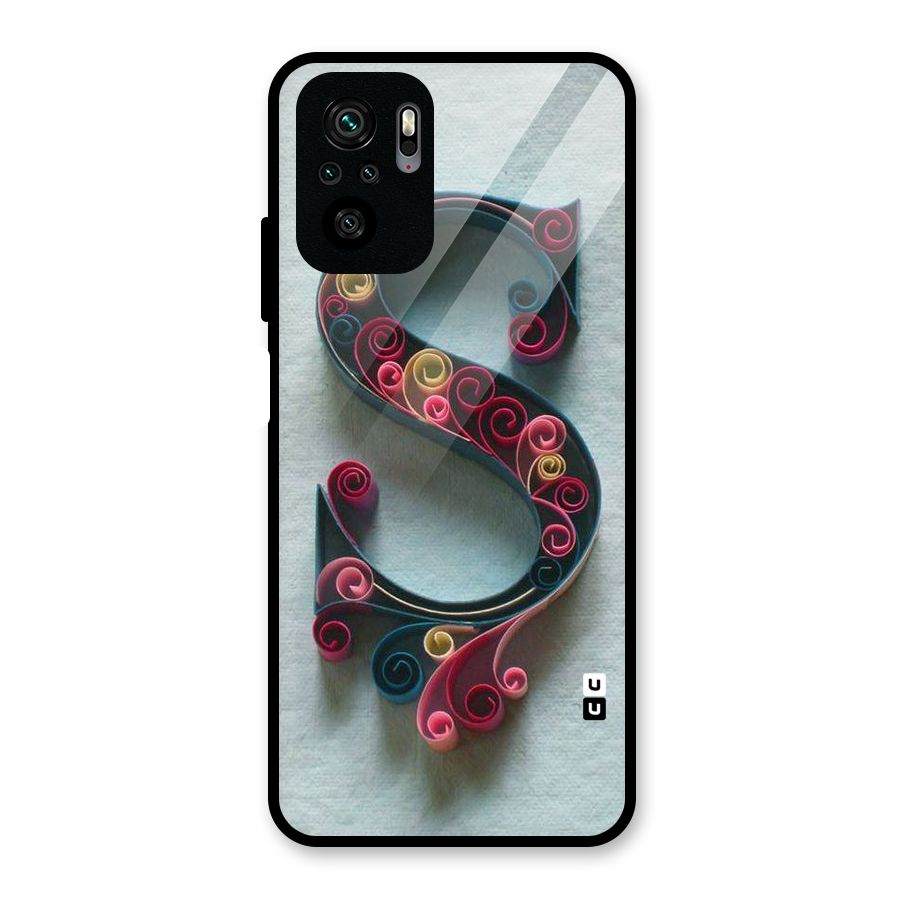 Floral Alphabet Glass Back Case for Redmi Note 10