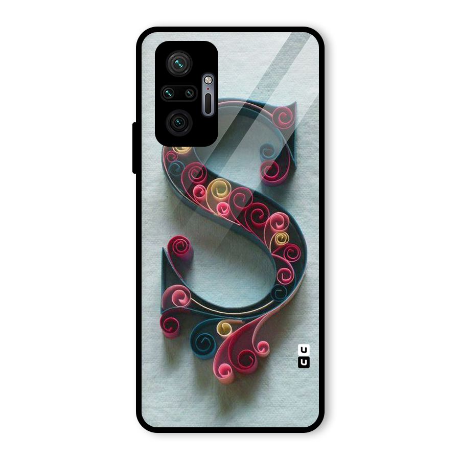Floral Alphabet Glass Back Case for Redmi Note 10 Pro Max