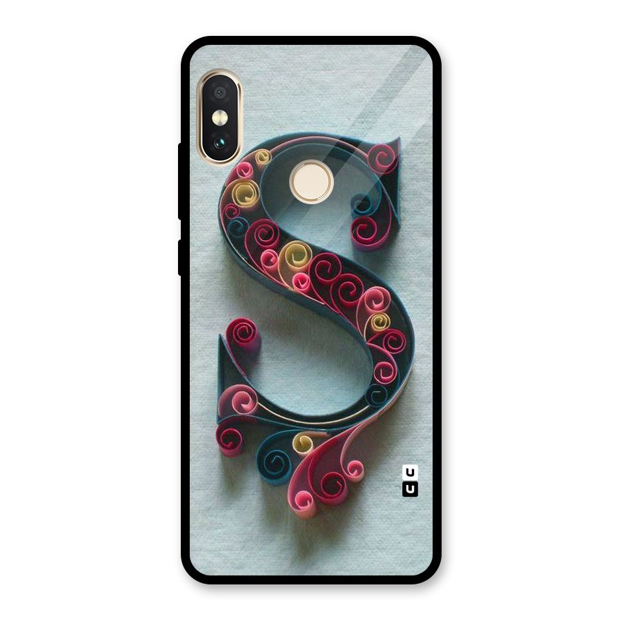 Floral Alphabet Glass Back Case for Redmi Note 5 Pro