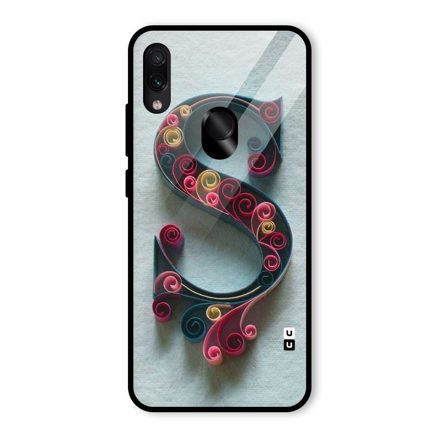Floral Alphabet Glass Back Case for Redmi Note 7