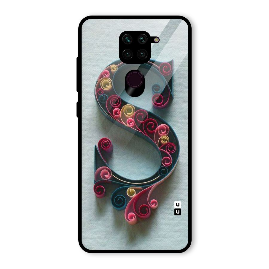 Floral Alphabet Glass Back Case for Redmi Note 9