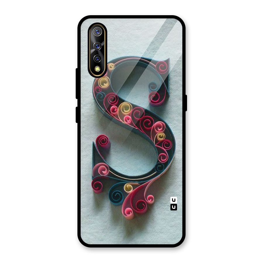 Floral Alphabet Glass Back Case for Vivo S1