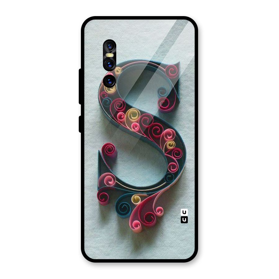 Floral Alphabet Glass Back Case for Vivo V15 Pro