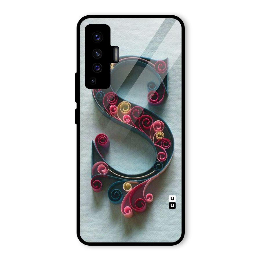 Floral Alphabet Glass Back Case for Vivo X50