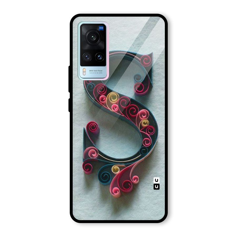 Floral Alphabet Glass Back Case for Vivo X60