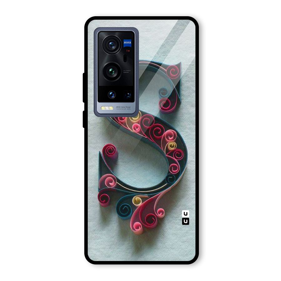 Floral Alphabet Glass Back Case for Vivo X60 Pro Plus