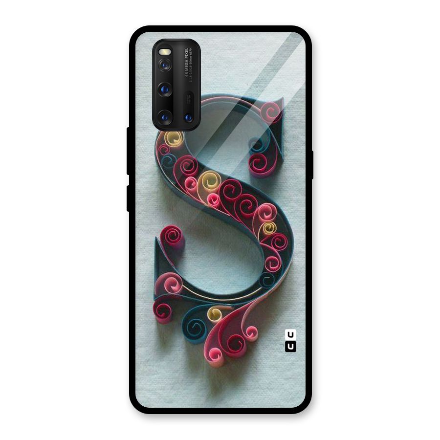 Floral Alphabet Glass Back Case for Vivo iQOO 3